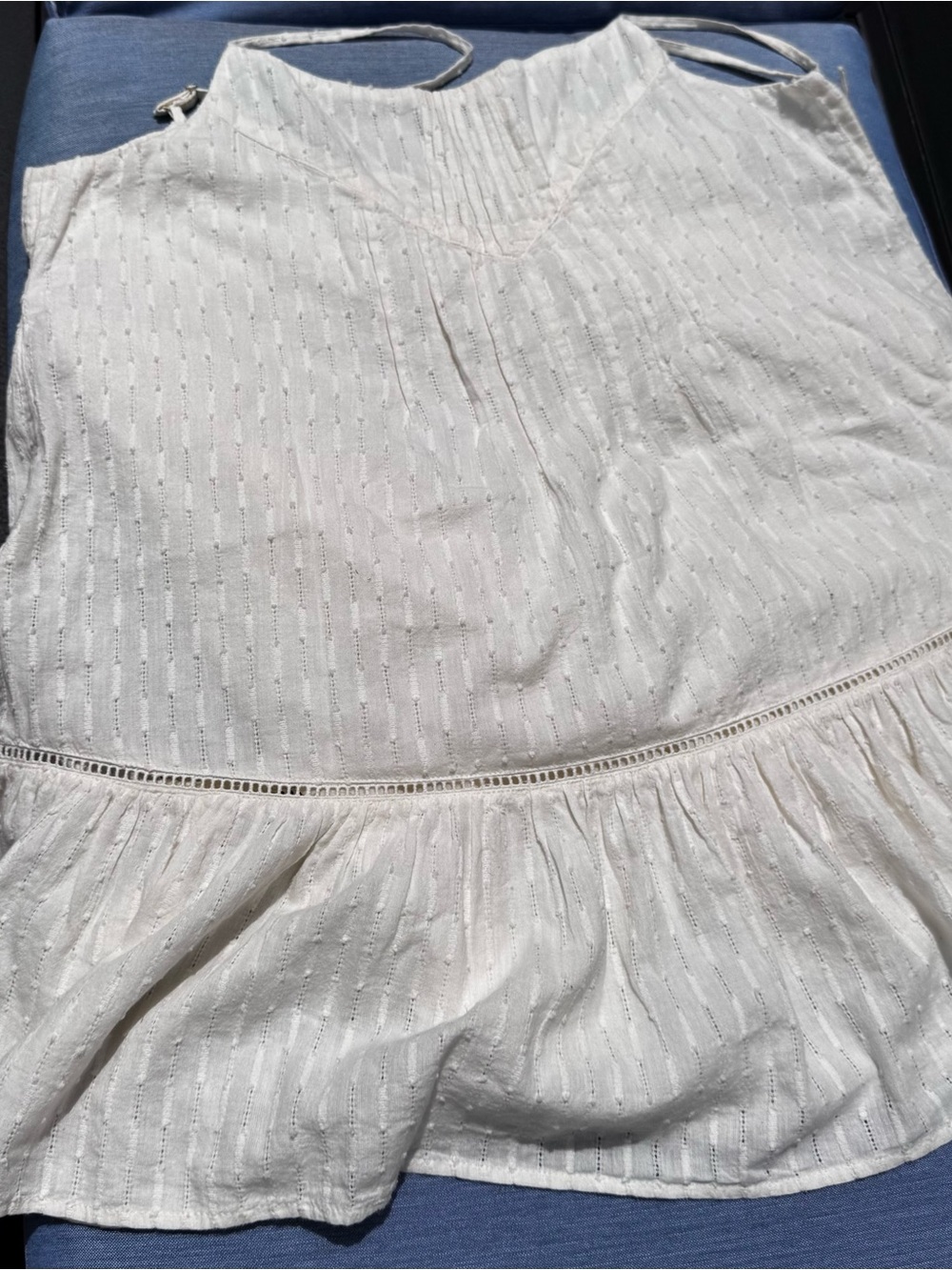 Urban Outfitters Cream Eyelet Tank Dress